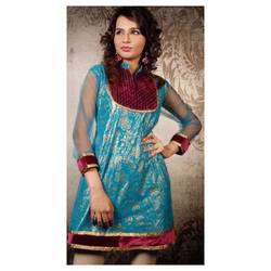 Manufacturers Exporters and Wholesale Suppliers of Net With Printed Simar Linning With Valvet Patch Work Ghaziabad Uttar Pradesh
